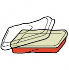 プラスチックのお弁当容器のイラスト