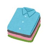 きれいにたたんで並べたシャツのイラスト