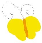 黄色の蝶々のイラスト