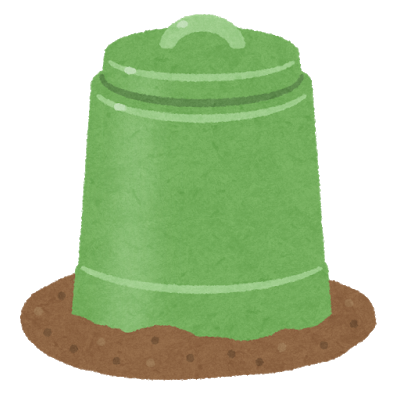 緑色の生ごみ処理機のイラスト